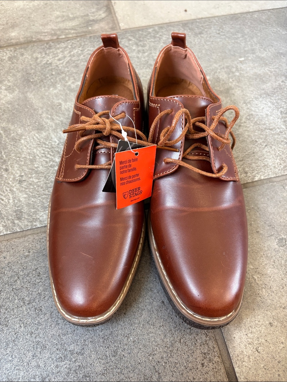 Deer Stags Men’s Chestnut Brown Lace-Up Derby Shoes